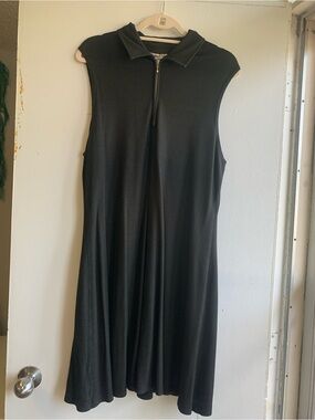 Ronni Nicole Black Sleeveless Zip Polo Dress